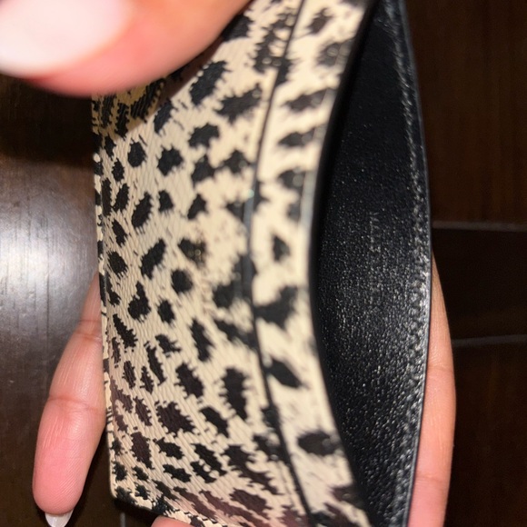 Celine Black and Cream Animal Print Card Holder - Picture 7 of 8
